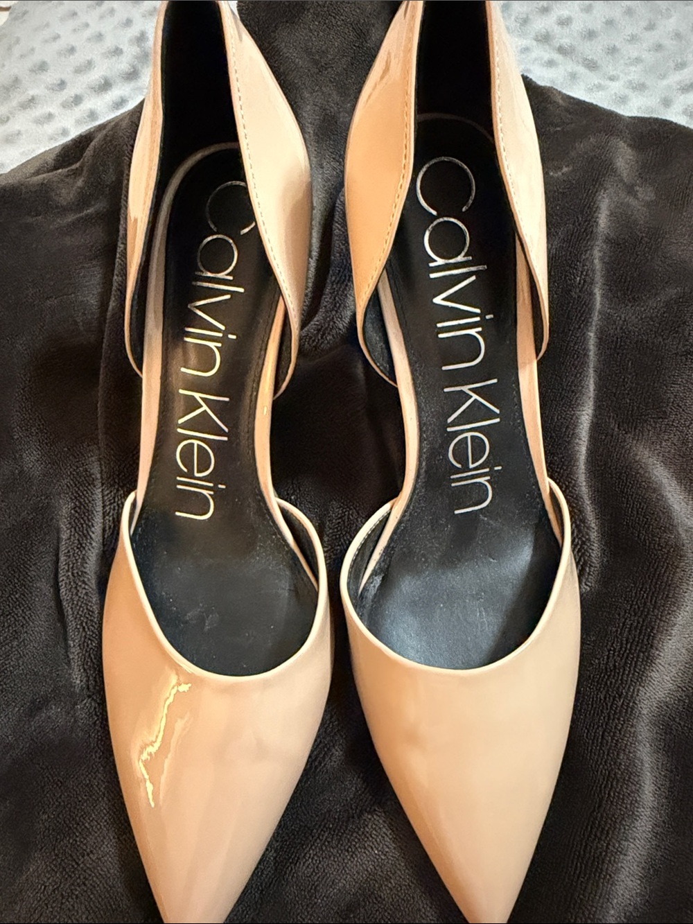 Calvin Klein Nude D'Orsay Pointed-Toe Pumps with stiletto heel  size 8 - Picture 2 of 5